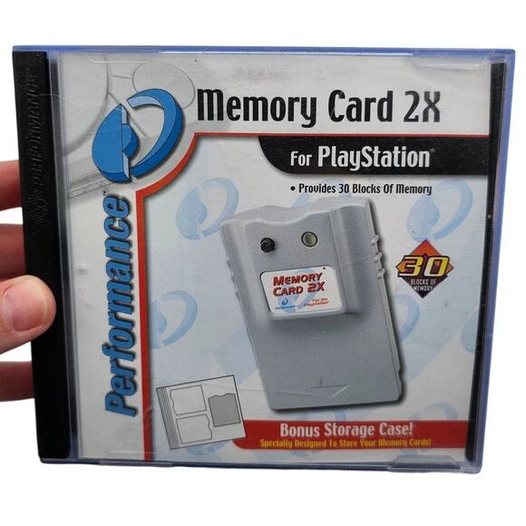 Vintage Original Playstation Memory Card 2X 2000 Y2K With Case - Picture 1 of 3